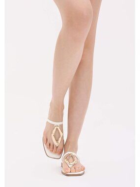 🆕Women's White Flip Flops Slip On Square Open Toe Slides Sandals for Summer